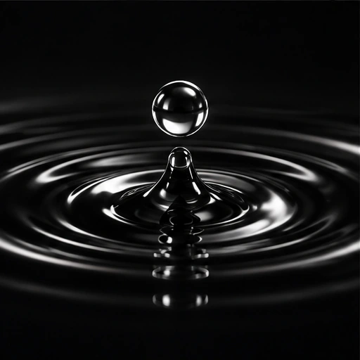 A drop falling into dark water